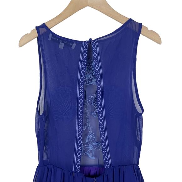 Blessed Are The Meek Revolve Ethereal Embroidered Mini Dress in Blue Size 0 XXS - Picture 6 of 12